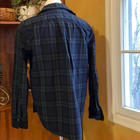 J CREW GREEN PLAID PULLOVER TUNIC BEADED POCKETS - Picture 7 of 9